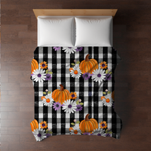 Load image into Gallery viewer, Blanket Halloween #37 - Plaid Pumpkin Floral - PREORDER ends 7/25