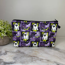 Load image into Gallery viewer, Pouch - Halloween Fall - Purple Frame Ghost