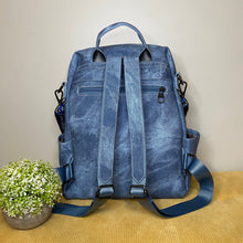 Load image into Gallery viewer, Denim Suede Brooke Backpack + Pouch