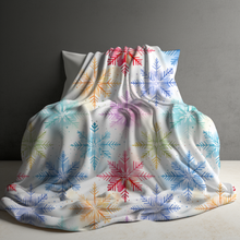 Load image into Gallery viewer, Blanket - Christmas - Snowflake on White