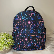 Load image into Gallery viewer, Mini Backpack - Halloween Fall - Cat Neon Outline