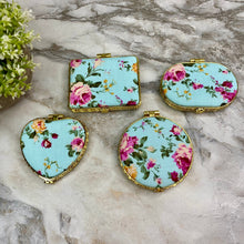 Load image into Gallery viewer, Compact Mirror - Blue Floral (by shape)