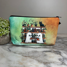 Load image into Gallery viewer, Pouch - Halloween Fall - Ghost Bookshelf Book