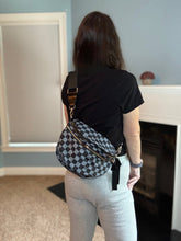 Load image into Gallery viewer, The Roni Nylon Crossbody - Checkered Black + Grey - PREORDER