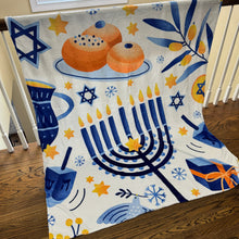 Load image into Gallery viewer, Blanket - White Hanukkah Holiday