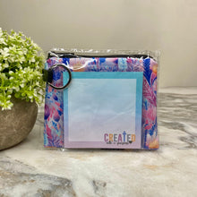 Load image into Gallery viewer, Mini Pouch & Sticky Note Bundled Set - Floral Purple Blue Watercolor Religious