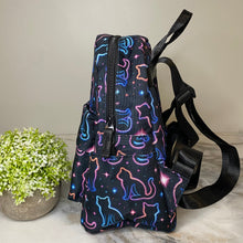 Load image into Gallery viewer, Mini Backpack - Halloween Fall - Cat Neon Outline