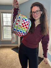 Load image into Gallery viewer, The Roni Nylon Crossbody - Checkered Colorful White