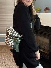 Load image into Gallery viewer, The Roni Nylon Crossbody - Checkered Dark Green - PREORDER