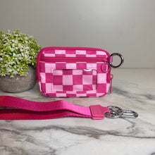 Load image into Gallery viewer, Rue - Nylon Wristlet Wallet - Hot Pink Check