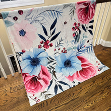 Load image into Gallery viewer, Blanket - Christmas Red Pink Blue Winter Floral