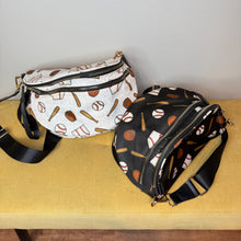 Load image into Gallery viewer, The Roni Nylon Crossbody - Baseball on White