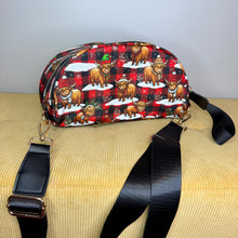 Load image into Gallery viewer, The Roni Nylon Crossbody - Christmas Winter Highland Cow