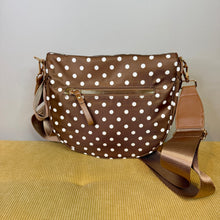 Load image into Gallery viewer, The Roni Nylon Crossbody - Chocolate Polkadot