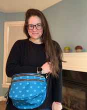 Load image into Gallery viewer, The Roni Nylon Crossbody - Dark Blue Hearts
