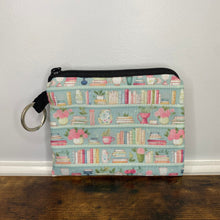 Load image into Gallery viewer, Pouch & Mini Pouch Bundled Set - Mint Floral Bookcase