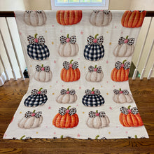 Load image into Gallery viewer, Blanket Halloween #31 - Bow Pumpkin