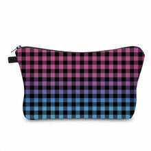 Load image into Gallery viewer, Pouch - Plaid Black & Ombre Pink Purple Blue