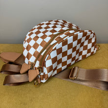 Load image into Gallery viewer, The Roni Nylon Crossbody - Checkered Camel