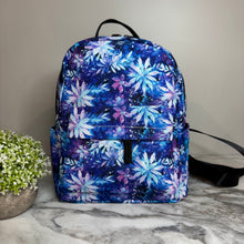 Load image into Gallery viewer, Mini Backpack - Christmas Blue Purple Snowflake