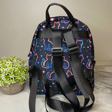 Load image into Gallery viewer, Mini Backpack - Halloween Fall - Cat Neon Outline