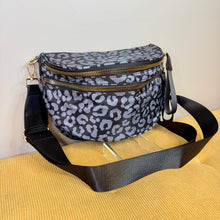 Load image into Gallery viewer, The Roni Nylon Crossbody - Black & Grey Animal