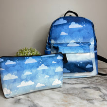 Load image into Gallery viewer, Mini Backpack & Pouch Bundled Set - Blue Ombre Cloud