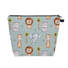 Load image into Gallery viewer, Pouch XL - Safari Animal Elephant Giraffe Lion Hippo