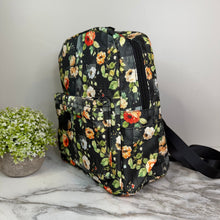 Load image into Gallery viewer, Mini Backpack - Floral On Black