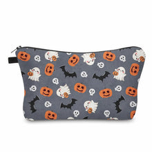 Load image into Gallery viewer, Pouch - Halloween Fall - Grey Ghost Pumpkin Bat