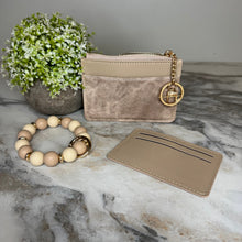 Load image into Gallery viewer, Denim Suede Bracelet Keychain & Card Holder Wallet