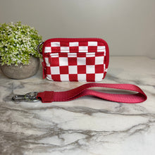 Load image into Gallery viewer, Rue - Nylon Wristlet Wallet - Red Check