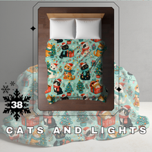 Load image into Gallery viewer, Blanket Christmas #38 - Cats and Lights - PREORDER