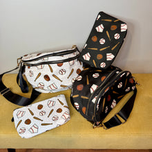 Load image into Gallery viewer, The Roni Nylon Crossbody - Baseball on Black