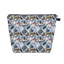 Load image into Gallery viewer, Pouch XL - Christmas Light Blue Snow Globe Ice Skate