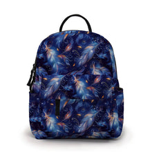 Load image into Gallery viewer, Mini Backpack - Blue Feather