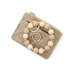 Load image into Gallery viewer, Denim Suede Bracelet Keychain & Card Holder Wallet