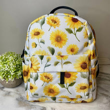 Load image into Gallery viewer, Mini Backpack - Sunflower on White