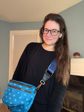 Load image into Gallery viewer, The Roni Nylon Crossbody - Dark Blue Hearts