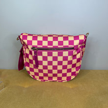 Load image into Gallery viewer, The Roni Nylon Crossbody - Checkered Pink & Creamsicle