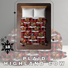 Load image into Gallery viewer, Blanket Christmas #18 - Plaid Highland Cow - PREORDER