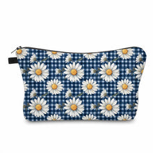 Load image into Gallery viewer, Pouch - Floral Blue Daisy Gingham