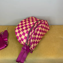 Load image into Gallery viewer, The Roni Nylon Crossbody - Checkered Pink & Creamsicle