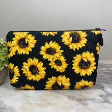 Load image into Gallery viewer, Pouch - Floral Sunflowers on Black