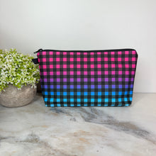 Load image into Gallery viewer, Pouch - Plaid Black & Ombre Pink Purple Blue