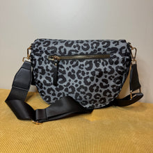 Load image into Gallery viewer, The Roni Nylon Crossbody - Animal Print Grey with Black - PREORDER