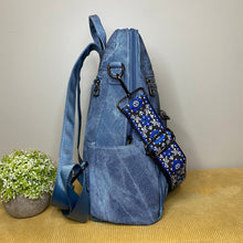 Load image into Gallery viewer, Denim Suede Brooke Backpack + Pouch