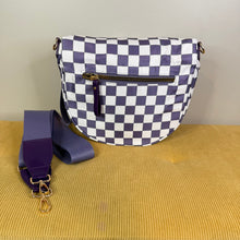Load image into Gallery viewer, The Roni Nylon Crossbody - Checkered Cloud Purple