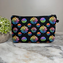 Load image into Gallery viewer, Pouch - Rainbow Mandala on Black