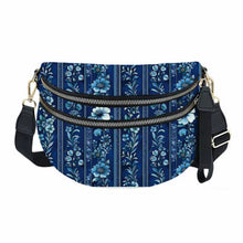 Load image into Gallery viewer, The Roni Nylon Crossbody - Blue Stripe Floral